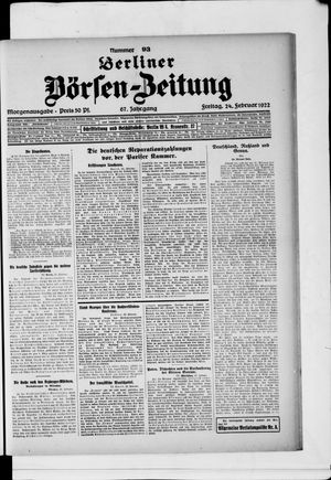 Berliner Börsen-Zeitung on Feb 24, 1922