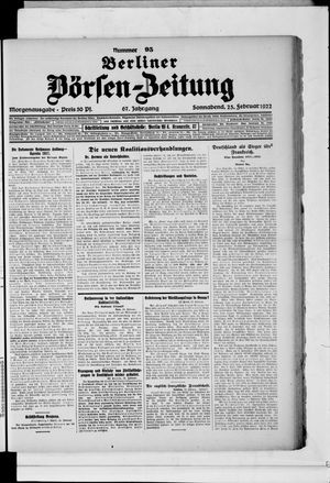 Berliner Börsen-Zeitung on Feb 25, 1922