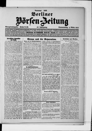 Berliner Börsen-Zeitung vom 02.03.1922