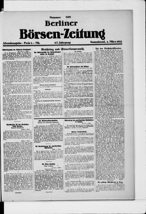 Berliner Börsen-Zeitung vom 04.03.1922