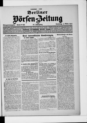 Berliner Börsen-Zeitung vom 05.03.1922