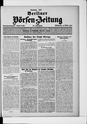 Berliner Börsen-Zeitung vom 08.03.1922