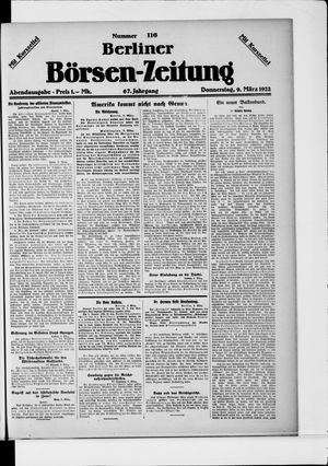 Berliner Börsen-Zeitung vom 09.03.1922