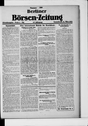 Berliner Börsen-Zeitung vom 11.03.1922