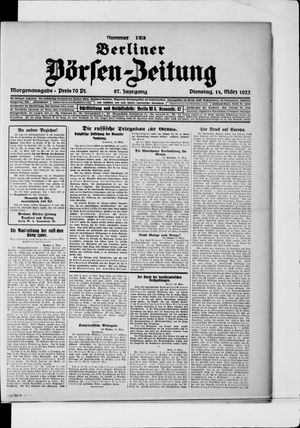 Berliner Börsen-Zeitung vom 14.03.1922