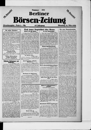 Berliner Börsen-Zeitung vom 14.03.1922