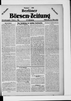 Berliner Börsen-Zeitung vom 15.03.1922