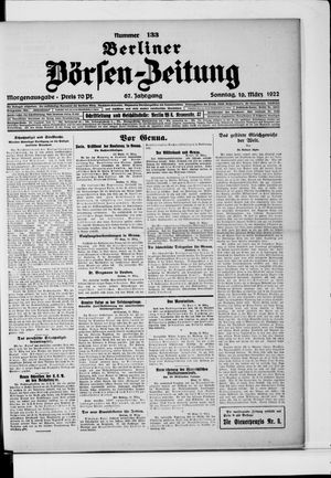 Berliner Börsen-Zeitung vom 19.03.1922