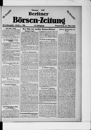 Berliner Börsen-Zeitung vom 23.03.1922