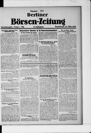 Berliner Börsen-Zeitung vom 25.03.1922