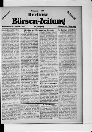 Berliner Börsen-Zeitung vom 27.03.1922
