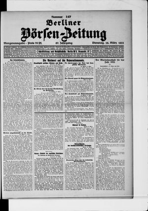 Berliner Börsen-Zeitung on Mar 28, 1922