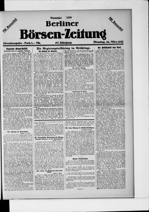Berliner Börsen-Zeitung on Mar 28, 1922