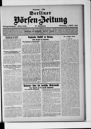 Berliner Börsen-Zeitung vom 04.04.1922