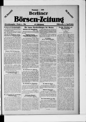 Berliner Börsen-Zeitung vom 05.04.1922