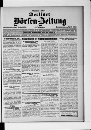Berliner Börsen-Zeitung vom 06.04.1922