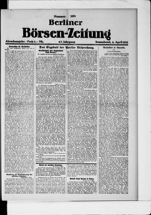Berliner Börsen-Zeitung vom 08.04.1922