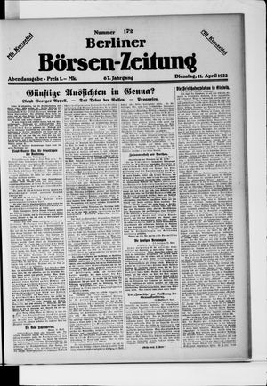 Berliner Börsen-Zeitung vom 11.04.1922