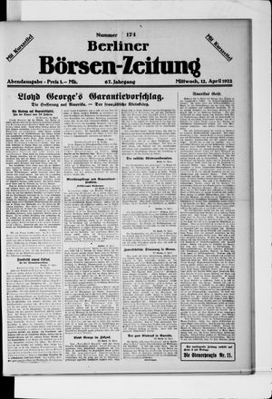 Berliner Börsen-Zeitung vom 12.04.1922