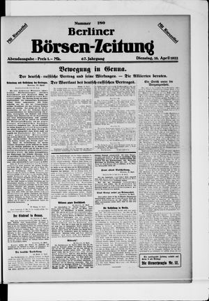 Berliner Börsen-Zeitung vom 18.04.1922
