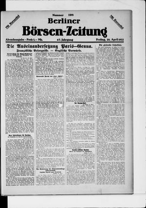 Berliner Börsen-Zeitung vom 28.04.1922
