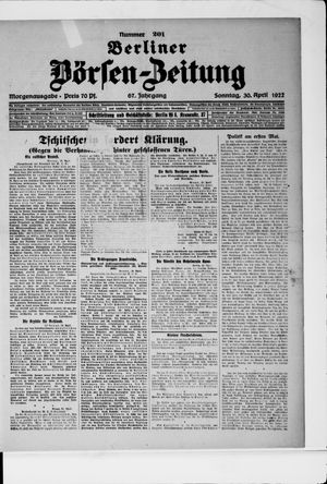 Berliner Börsen-Zeitung vom 30.04.1922