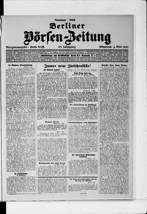 Berliner Börsen-Zeitung vom 03.05.1922