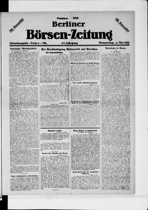 Berliner Börsen-Zeitung vom 04.05.1922