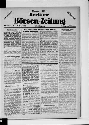 Berliner Börsen-Zeitung vom 05.05.1922