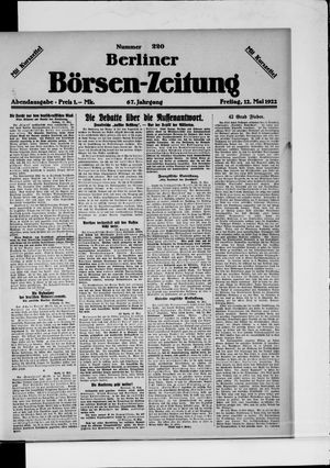 Berliner Börsen-Zeitung vom 12.05.1922