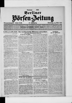 Berliner Börsen-Zeitung vom 16.05.1922