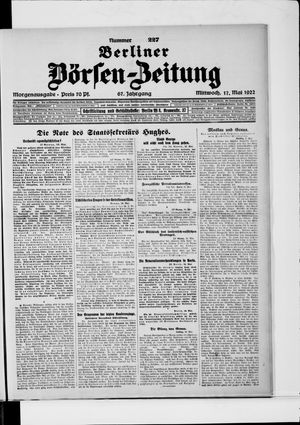 Berliner Börsen-Zeitung vom 17.05.1922