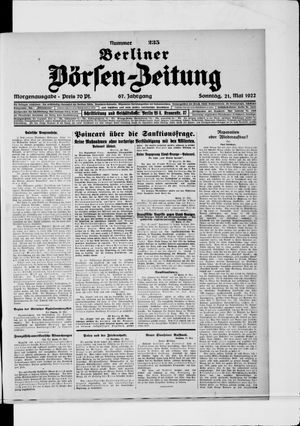 Berliner Börsen-Zeitung vom 21.05.1922