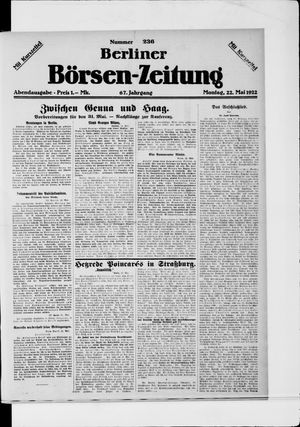 Berliner Börsen-Zeitung vom 22.05.1922
