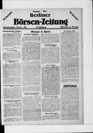 Berliner Börsen-Zeitung vom 24.05.1922