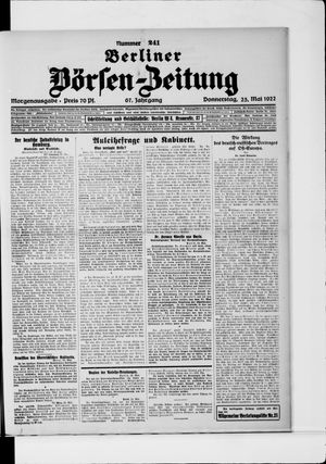 Berliner Börsen-Zeitung vom 25.05.1922