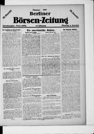 Berliner Börsen-Zeitung vom 06.06.1922