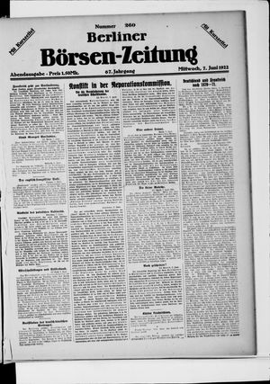 Berliner Börsen-Zeitung vom 07.06.1922