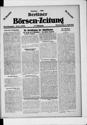 Berliner Börsen-Zeitung vom 08.06.1922