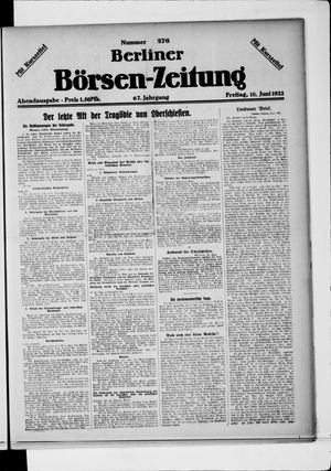 Berliner Börsen-Zeitung vom 16.06.1922