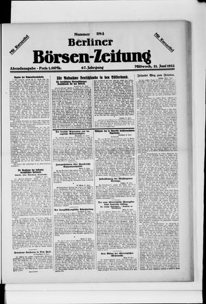 Berliner Börsen-Zeitung vom 21.06.1922
