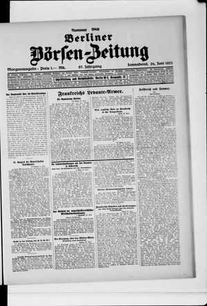 Berliner Börsen-Zeitung vom 24.06.1922
