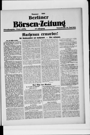 Berliner Börsen-Zeitung vom 24.06.1922