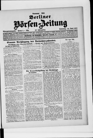 Berliner Börsen-Zeitung vom 25.06.1922