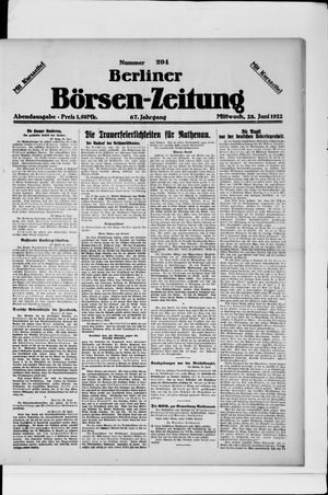 Berliner Börsen-Zeitung vom 28.06.1922