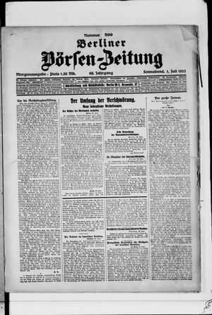 Berliner Börsen-Zeitung vom 01.07.1922