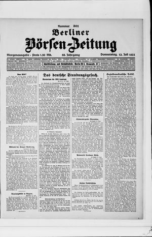 Berliner Börsen-Zeitung vom 13.07.1922