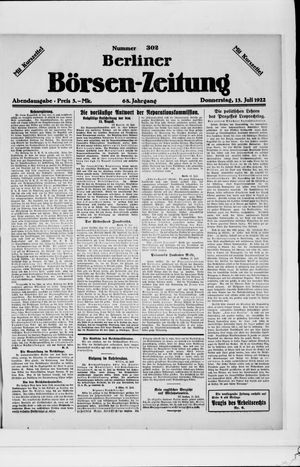 Berliner Börsen-Zeitung vom 13.07.1922