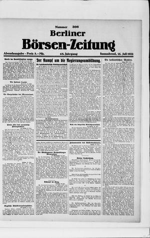 Berliner Börsen-Zeitung vom 15.07.1922