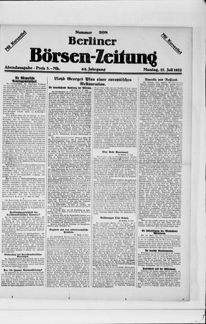 Berliner Börsen-Zeitung vom 17.07.1922
